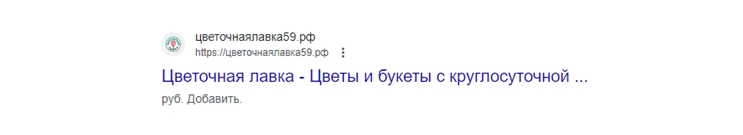 Пример сайта без сниппета