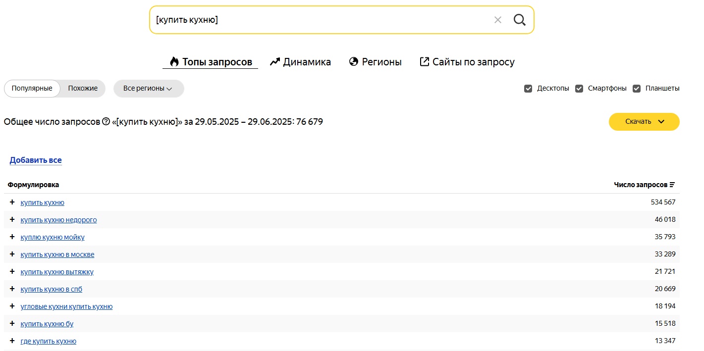 Купить кухню